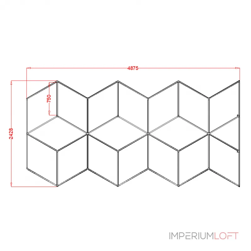Профильный составной сотовый светодиодный светильник SOTO ZT6109 387W 6500К L45 от ImperiumLoft