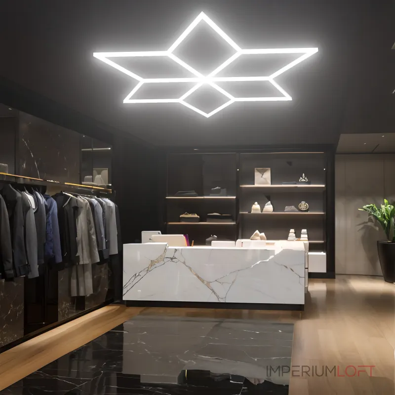 Профильный составной сотовый светодиодный светильник SOTO ZT6110 154.8W 6500К L18 от ImperiumLoft