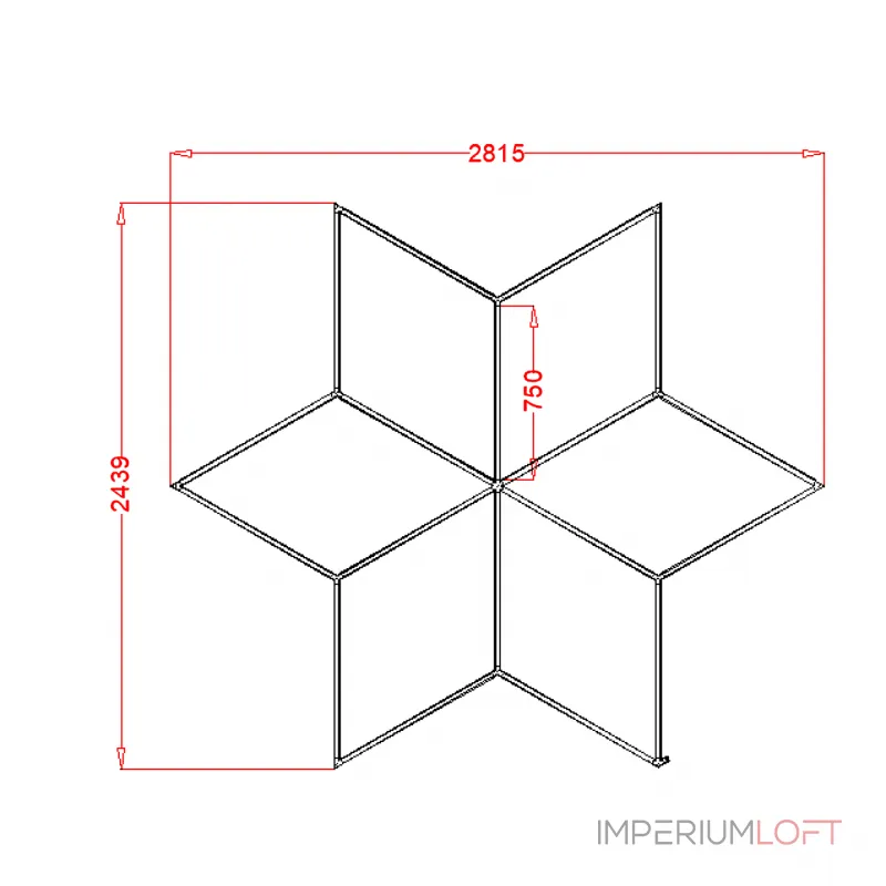 Профильный составной сотовый светодиодный светильник SOTO ZT6110 154.8W 6500К L18 от ImperiumLoft