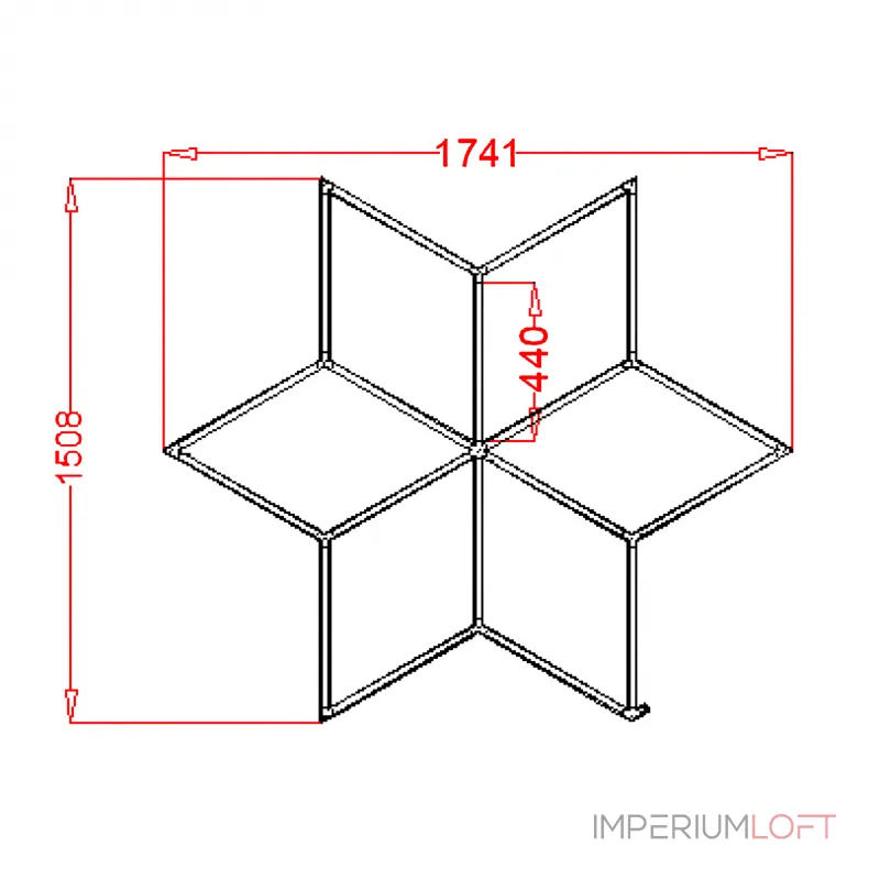 Профильный составной сотовый светодиодный светильник SOTO ZT6110-1 90W 6500К L18 от ImperiumLoft
