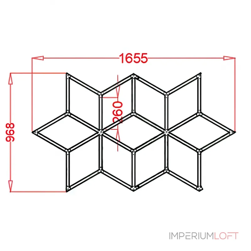 Профильный составной сотовый светодиодный светильник SOTO ZT6111 90W 6500К L30 от ImperiumLoft
