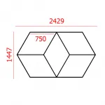 Профильный составной сотовый светодиодный светильник SOTO ZT6112 120W 6500К L14 от ImperiumLoft