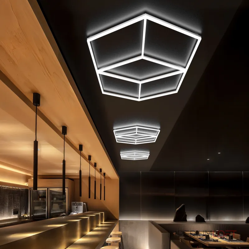 Профильный составной сотовый светодиодный светильник SOTO ZT6112 120W 6500К L14 от ImperiumLoft