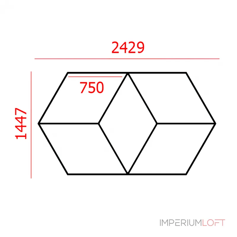 Профильный составной сотовый светодиодный светильник SOTO ZT6112 120W 6500К L14 от ImperiumLoft