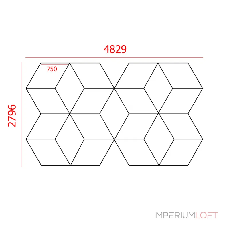 Профильный составной сотовый светодиодный светильник SOTO ZT6113 447W 6500К L52 от ImperiumLoft
