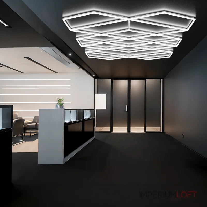 Профильный составной сотовый светодиодный светильник SOTO ZT6114 412W 6500К L48 от ImperiumLoft