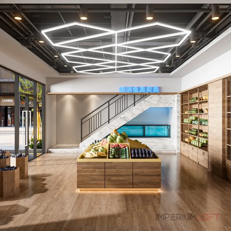 Профильный составной сотовый светодиодный светильник SOTO ZT6114 412W 6500К L48 от ImperiumLoft