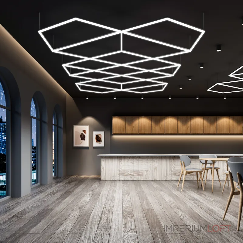 Профильный составной сотовый светодиодный светильник SOTO ZT6114 412W 6500К L48 от ImperiumLoft