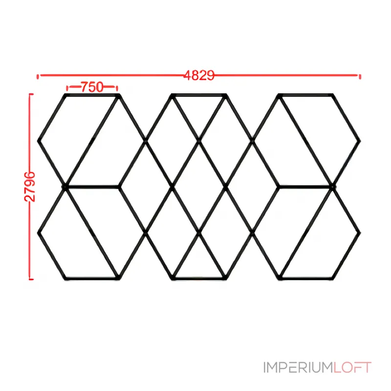 Профильный составной сотовый светодиодный светильник SOTO ZT6114 412W 6500К L48 от ImperiumLoft