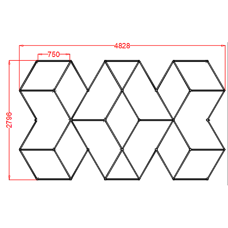 Профильный составной сотовый светодиодный светильник SOTO ZT6115 412W 6500К L48 от ImperiumLoft