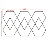 Профильный составной сотовый светодиодный светильник SOTO ZT6116 361W 6500К L42 от ImperiumLoft