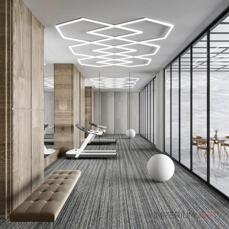 Профильный составной сотовый светодиодный светильник SOTO ZT6116 361W 6500К L42 от ImperiumLoft