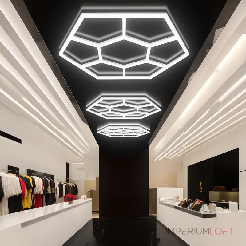 Профильный составной сотовый светодиодный светильник SOTO ZT6130 72W 6500К L24 от ImperiumLoft