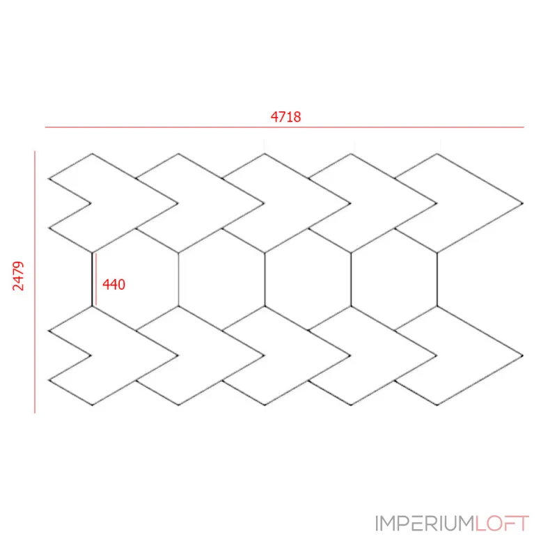 Профильный составной сотовый светодиодный светильник SOTO ZT6137 345W 6500К L69 от ImperiumLoft