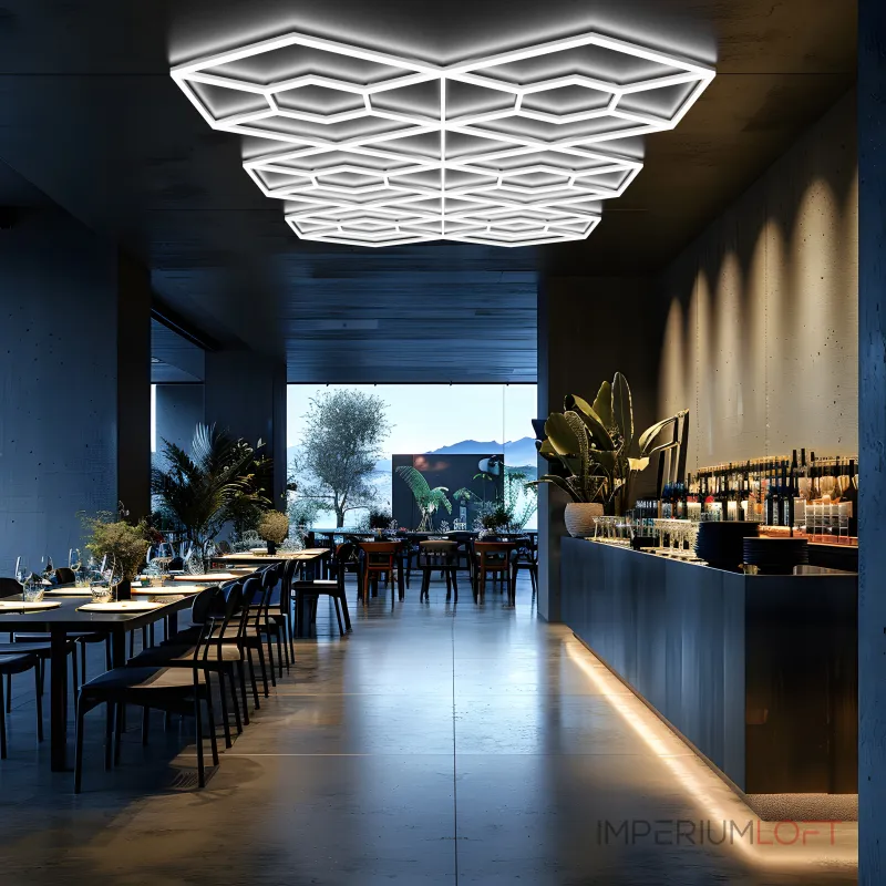 Профильный составной сотовый светодиодный светильник SOTO ZT6138 512W 6500К L93 от ImperiumLoft