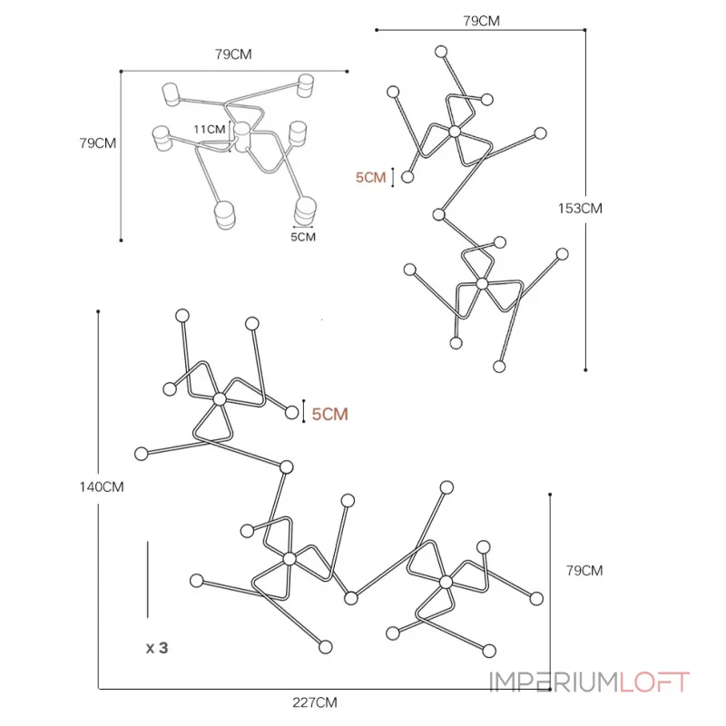 Настенный светильник (Бра) Constellation от ImperiumLoft Настенный светильник (Бра) Constellation от ImperiumLoft