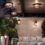 Ландшафтный потолочный светильник E27 2*60W IP44 MAVRET 4961/2C NATURE ODL22 637 Коричневый от ImperiumLoft
