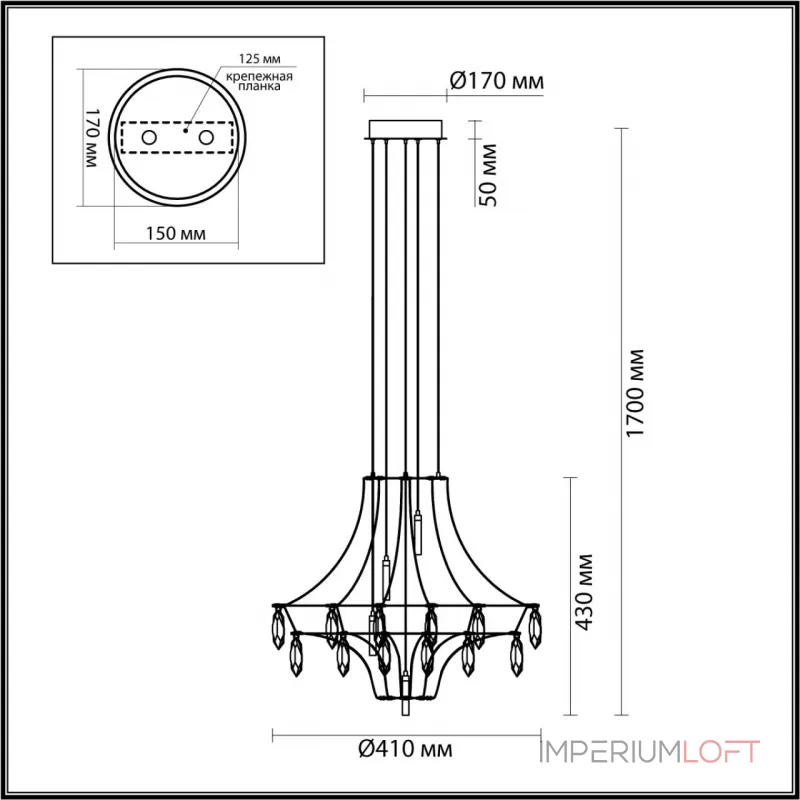 Подвесная люстра Odeon Light Classic 7000/35L Подвесная люстра Odeon Light Classic 7000/35L