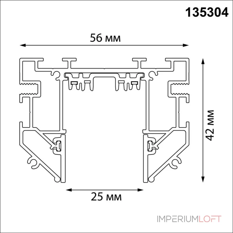 Шинопровод для натяжного потолка 2м в комплекте соединительная планка 4шт Novotech Vector 135304 от ImperiumLoft