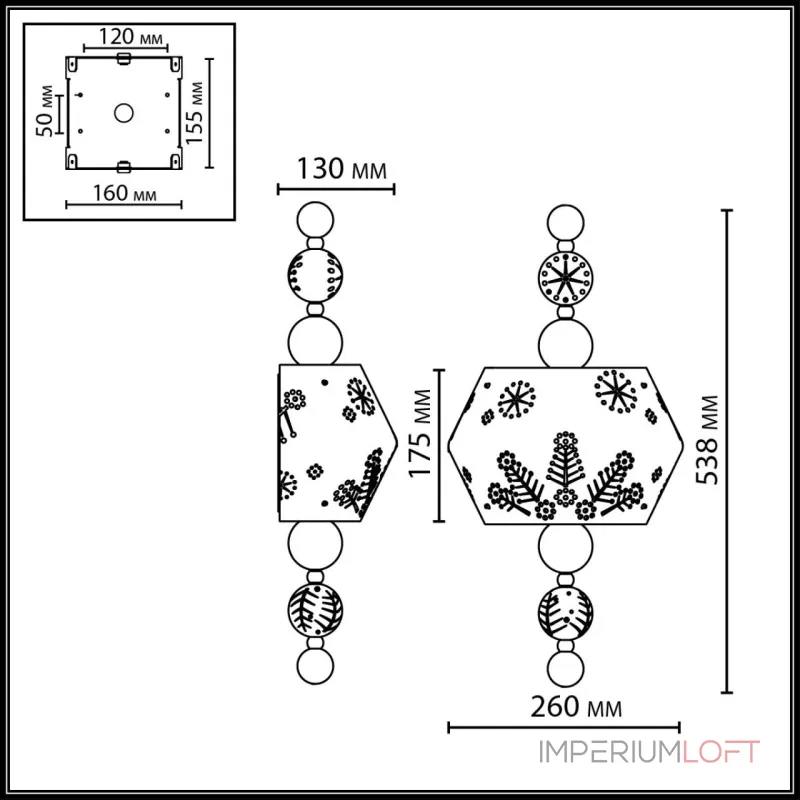 Настенный светильник Odeon Light Karelia 5444/1WA от ImperiumLoft Настенный светильник Odeon Light Karelia 5444/1WA от ImperiumLoft