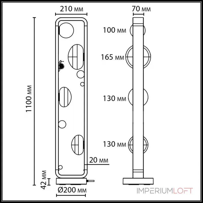 Уличный наземный светильник Odeon light Nature 5434/4FB от ImperiumLoft