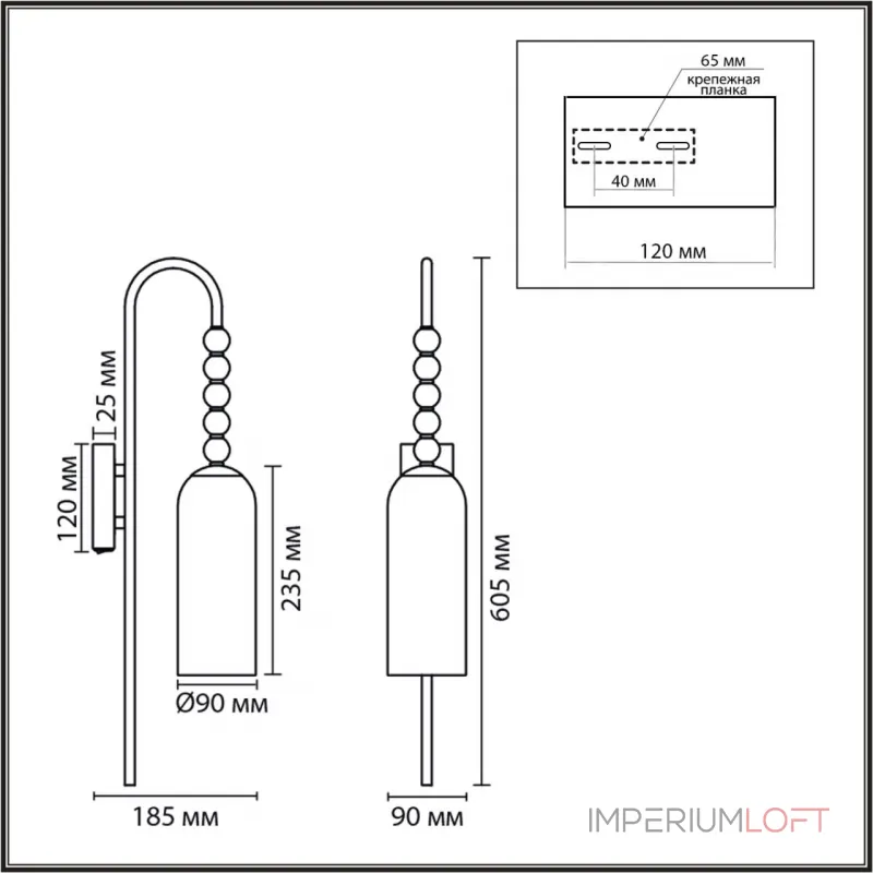 Бра Lumion Neoclassi 8270/1W от ImperiumLoft Бра Lumion Neoclassi 8270/1W от ImperiumLoft