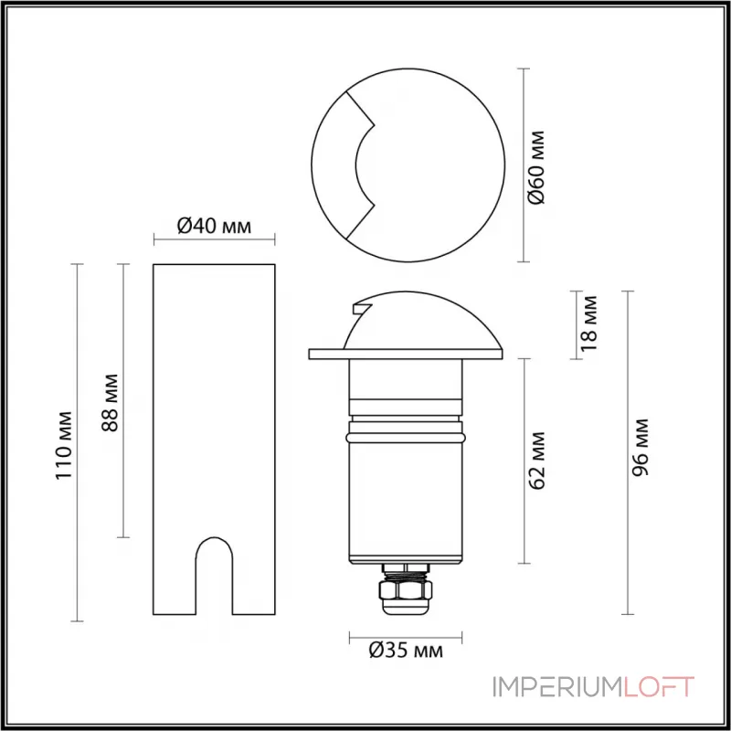 Встраиваемый грунтовый светильник Odeon Light Nature 7722/100L от ImperiumLoft Встраиваемый грунтовый светильник Odeon Light Nature 7722/100L от ImperiumLoft
