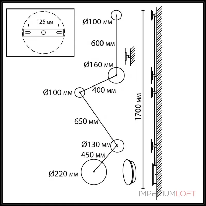 Настенный светильник Odeon light Hightech 7115/30WL от ImperiumLoft Настенный светильник Odeon light Hightech 7115/30WL от ImperiumLoft
