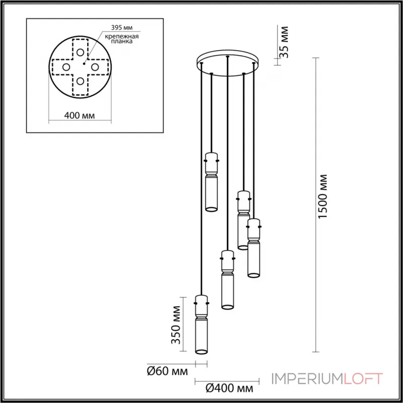 Подвесная люстра Odeon Light PENDANT ODL24 325 5058/25LB LED 5*5W 3000K SCROW Подвесная люстра Odeon Light PENDANT ODL24 325 5058/25LB LED 5*5W 3000K SCROW