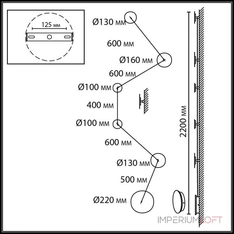 Настенный светильник Odeon light Hightech 7115/36WL от ImperiumLoft
