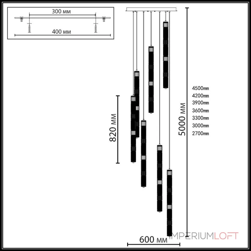Потолочная люстра Odeon light L-vision 5455/210L от ImperiumLoft