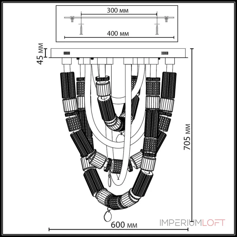 Потолочная люстра Odeon light L-vision 5456/80CL от ImperiumLoft Потолочная люстра Odeon light L-vision 5456/80CL от ImperiumLoft