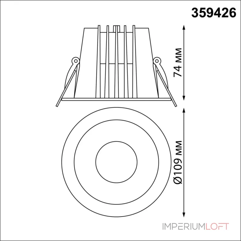 Встраиваемый светодиодный светильник Novotech Spot 6655/12GL3 от ImperiumLoft