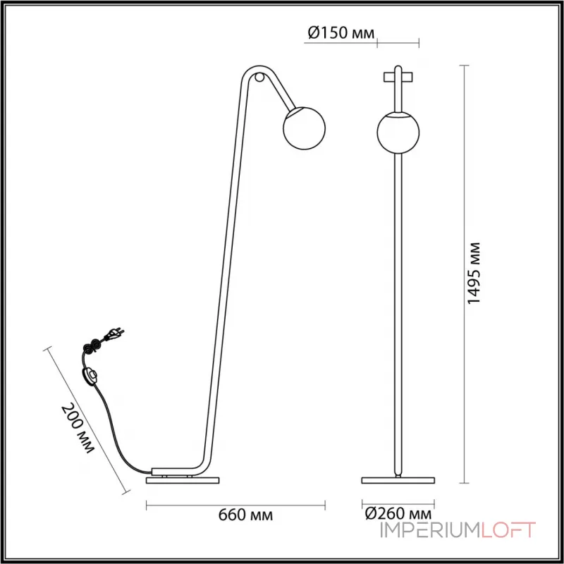 Напольный светильник Lumion MODERNI LN23 120 6500/1F E14 1*60W 220V DEXTER Белый от ImperiumLoft