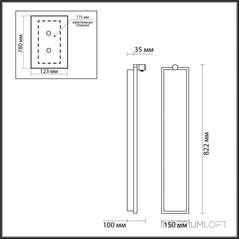 Настенный светильник Odeon Light L-VISION ODL24 5078/35WL LED 35W 3000K STOFLAKE Серый от ImperiumLoft
