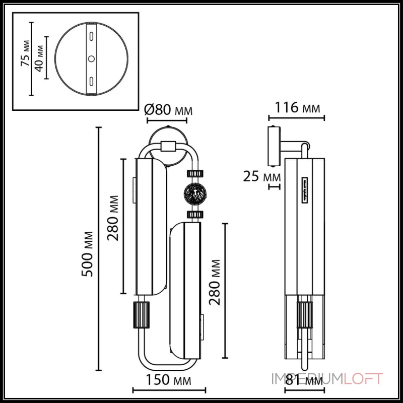 Бра Odeon Light Lion 5467/10WL от ImperiumLoft