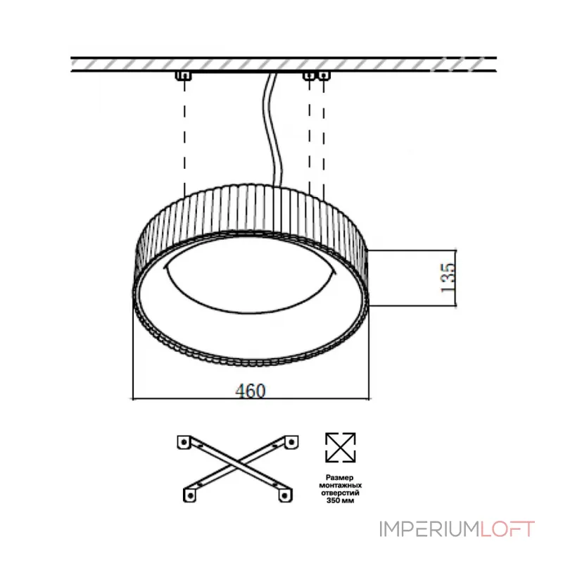 Потолочный светильник Сонекс Avra led 56вт ø460 8133/1Т от ImperiumLoft