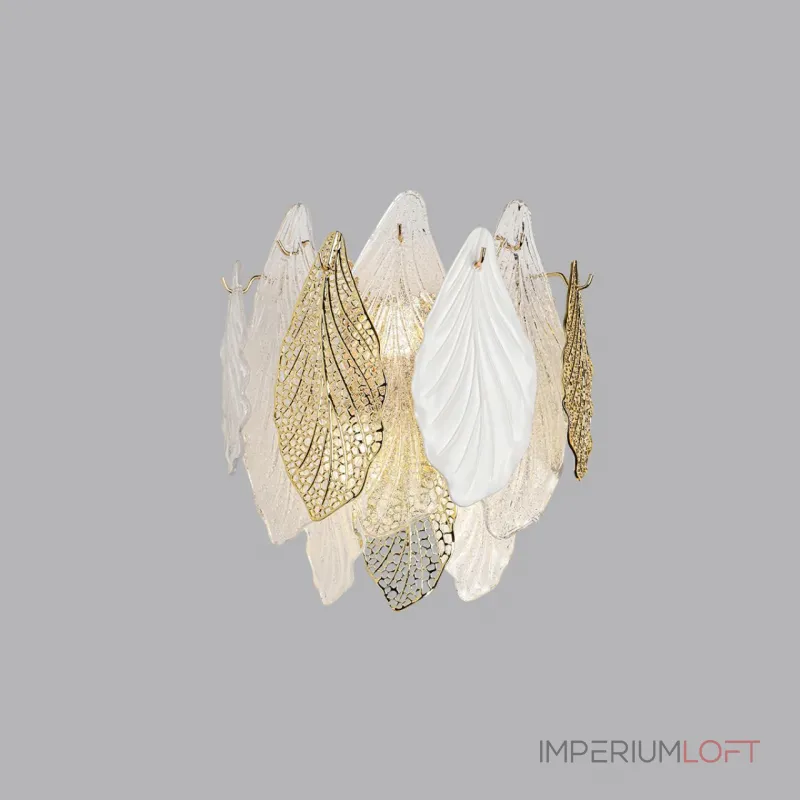 Настенный светильник Odeon Light HALL ODL24 507 5052/3W E14 3*40W LACE Белый, Прозрачный, Золотой от ImperiumLoft