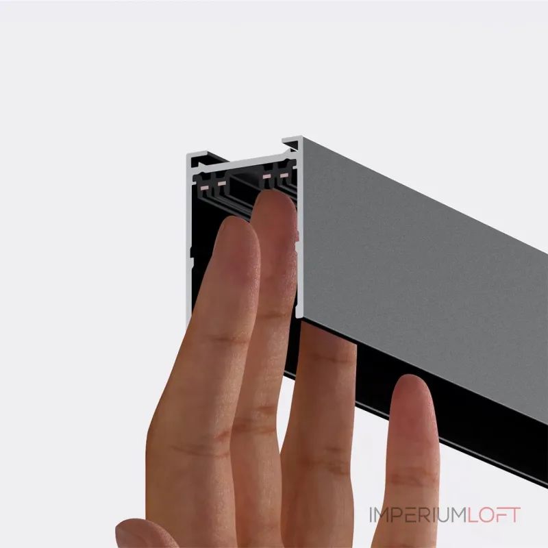 Шинопровод накладной/подвесной в комплекте заглушки 2шт крышка и соединительная планка 1шт Novotech Vector 135299 от ImperiumLoft