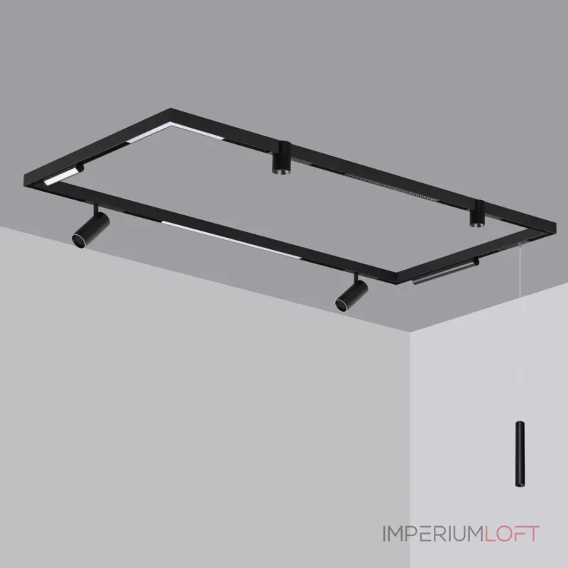 Шинопровод накладной/подвесной в комплекте заглушки 2шт крышка и соединительная планка 1шт Novotech Vector 135299 от ImperiumLoft