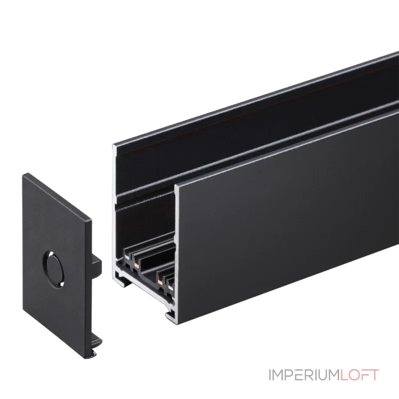 Шинопровод накладной/подвесной в комплекте заглушки 2шт крышка и соединительная планка 1шт Novotech Vector 135299 от ImperiumLoft