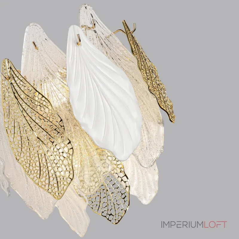 Настенный светильник Odeon Light HALL ODL24 507 5052/3W E14 3*40W LACE Белый, Прозрачный, Золотой от ImperiumLoft