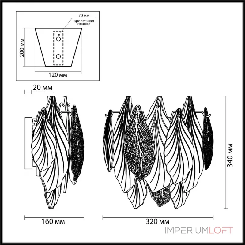 Настенный светильник Odeon Light HALL ODL24 507 5052/3W E14 3*40W LACE Белый, Прозрачный, Золотой от ImperiumLoft