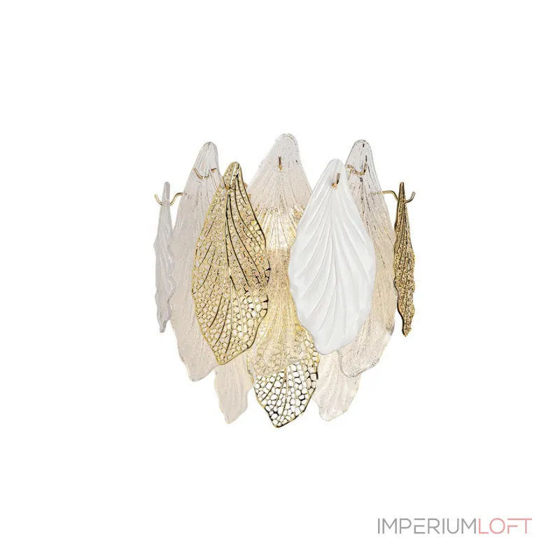 Настенный светильник Odeon Light HALL ODL24 507 5052/3W E14 3*40W LACE Белый, Прозрачный, Золотой от ImperiumLoft