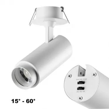 Светильник встраиваемый Novotech SPOT NT23 267 359221 IP20 LED 3000К4000К6000К 5W/9W/13W 220V NAIL Прозрачный