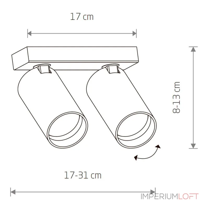 Накладной светильник спот Nowodvorski Mono Black/Gold 7766 от ImperiumLoft