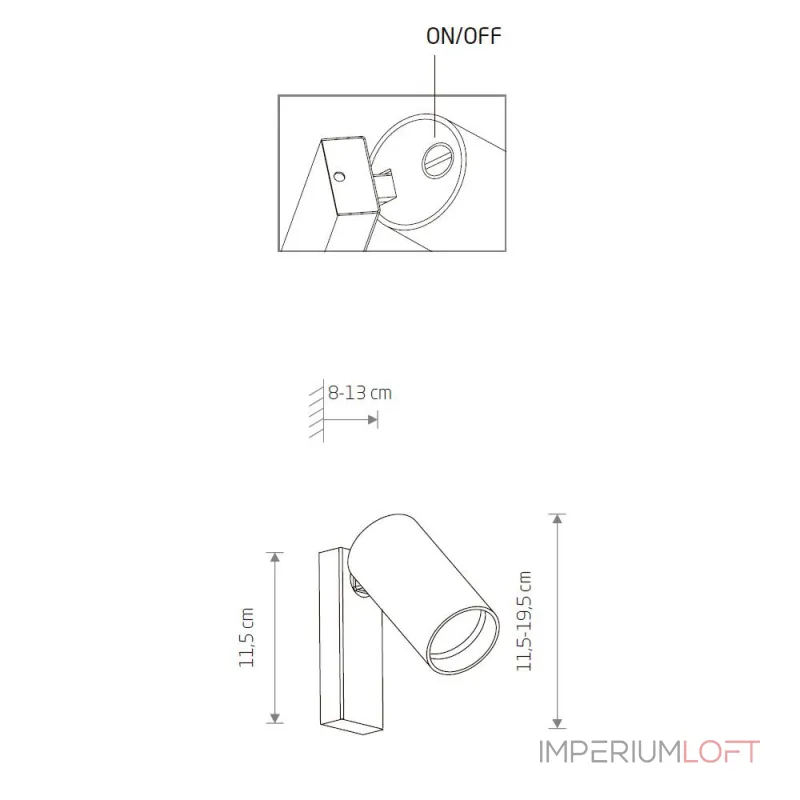Накладной светильник спот Nowodvorski Mono Black/Gold 7764 от ImperiumLoft