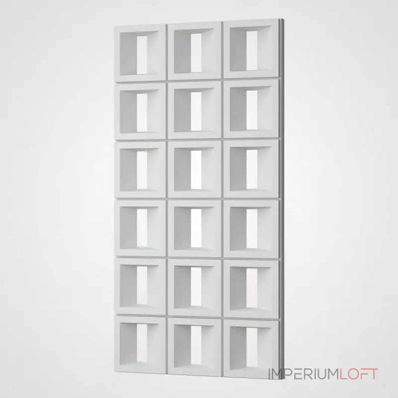 Полиуретановая 3D стеновая панель PN1528-10-B белоснежный 120*60*7 в виде воздушного блока Полиуретановая 3D стеновая панель PN1528-10-B белоснежный 120*60*7 в виде воздушного блока