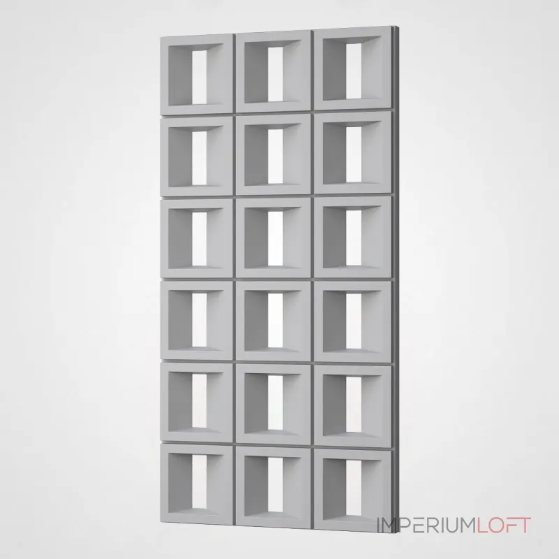 Полиуретановая 3D стеновая панель PN1528-10-J бело-серый 120*60*7 в виде воздушного блока Полиуретановая 3D стеновая панель PN1528-10-J бело-серый 120*60*7 в виде воздушного блока