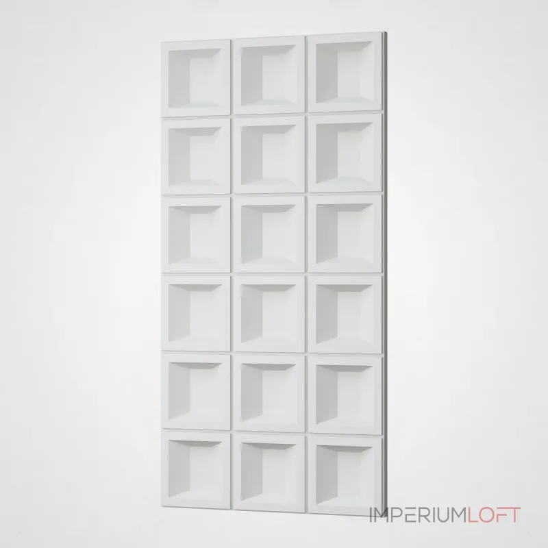 Полиуретановая 3D стеновая панель PN1528-11-B белоснежный 120*60*3,5 в виде воздушного блока Полиуретановая 3D стеновая панель PN1528-11-B белоснежный 120*60*3,5 в виде воздушного блока